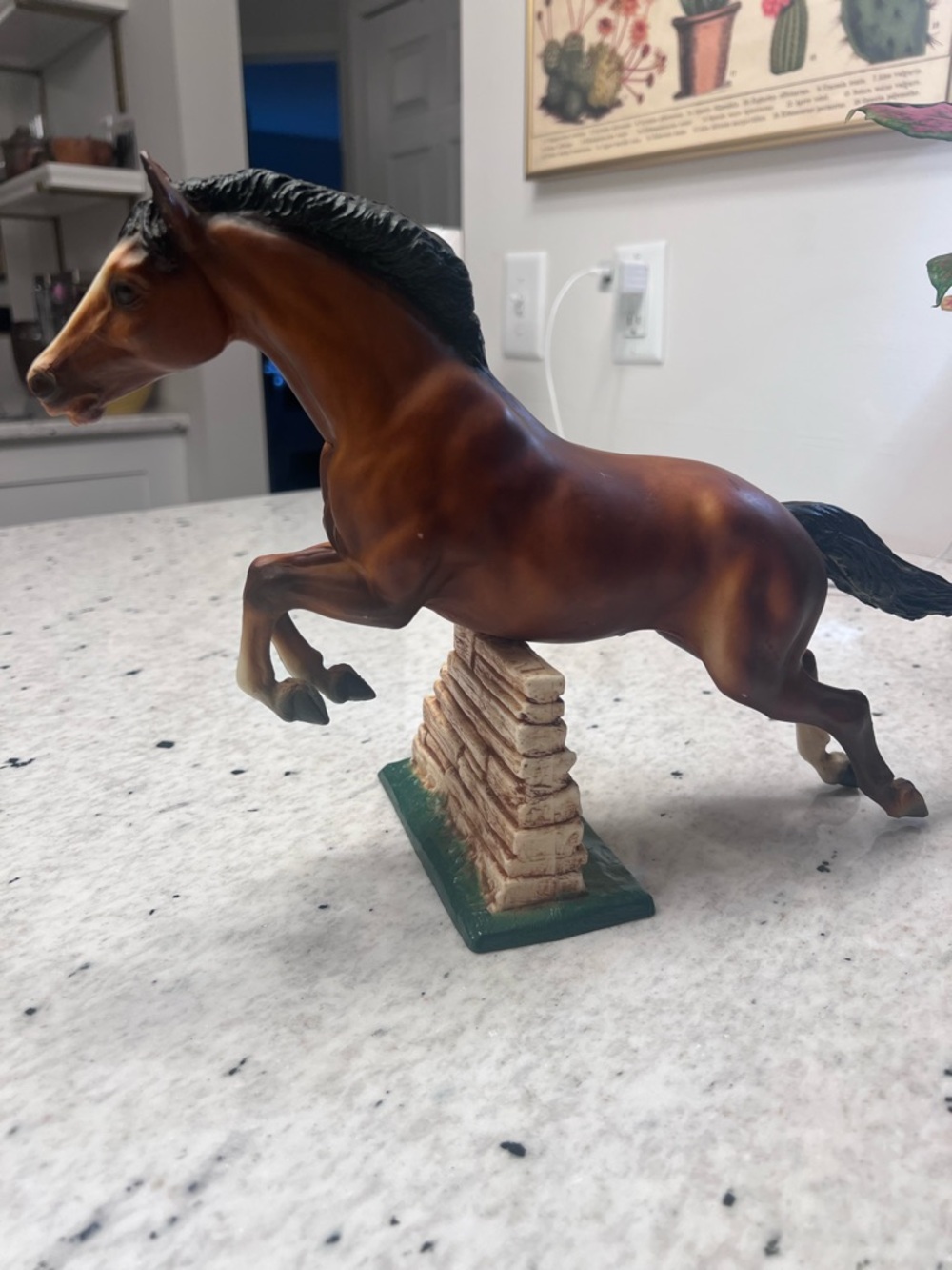 Brown Breyer Horse Jumping Sculpture - Home Art